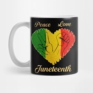 Peace Love Juneteenth Black Pride Freedom 4th Of July Mug